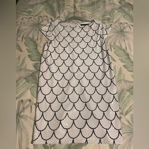 Marc Bouwer Hybrid black and white sequin mini dress Size 8